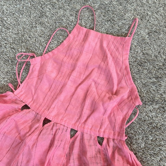 Cult Gaia pink linen maxi Bella dress - Picture 4 of 8